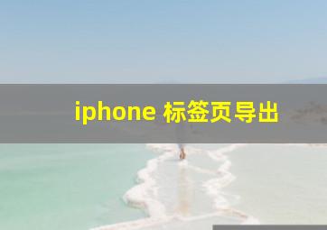 iphone 标签页导出